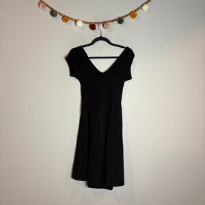 Amazon black open back skater dress